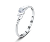 Spiral CZ Silver Ring NSR-2405